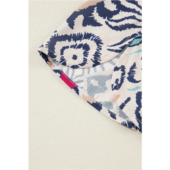 Bohemian Print V-Neck Top - Picture 5 of 6